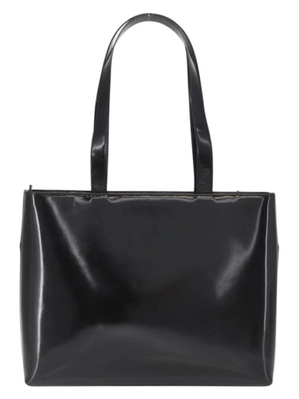 GUCCI Tote Bag Patent leather Black Gold Auth - Picture 2 of 16